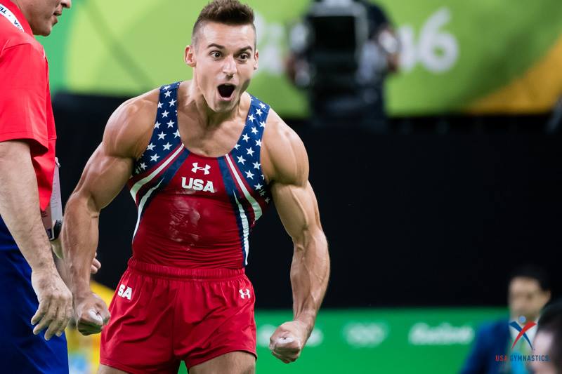 One of MatéBros’ Co-founders, Sam Mikulak, representing for the USA