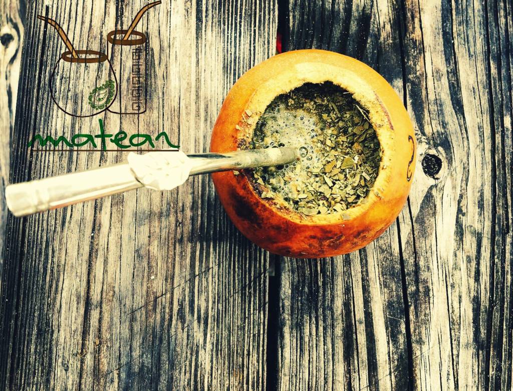 Some of our fresh Yerba Mate brewed in a gourd