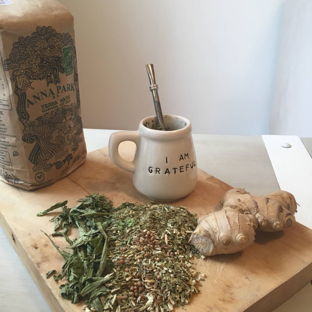 Some delicious Yerba Mate, herbs, and ginger