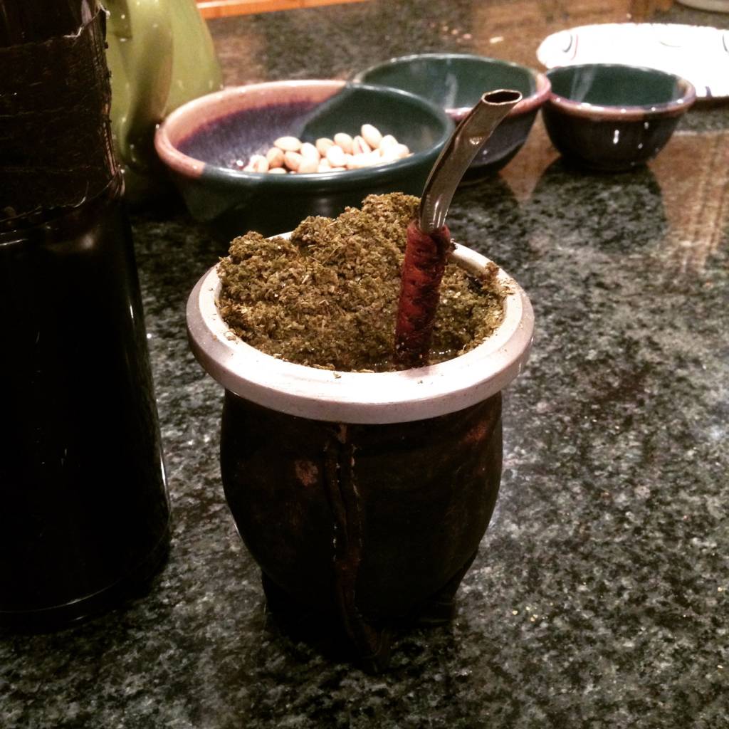 A delicious gourd of yerba mate featuring a "mountain" of mate