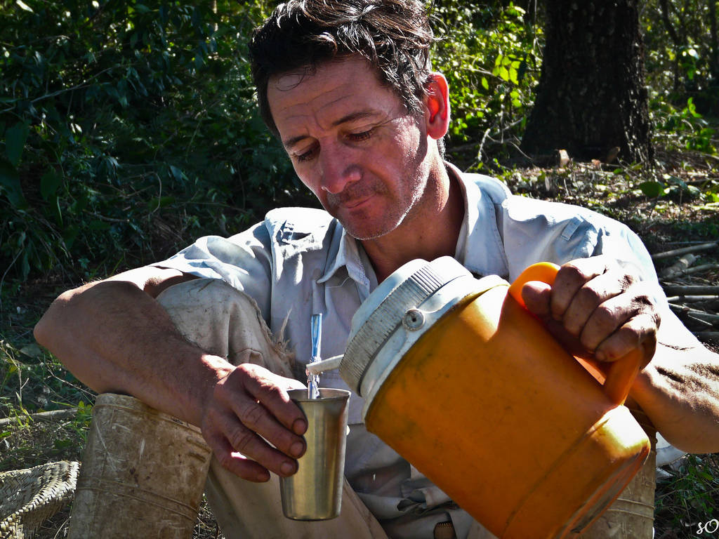 A man drinking Tereré Yerba Mate