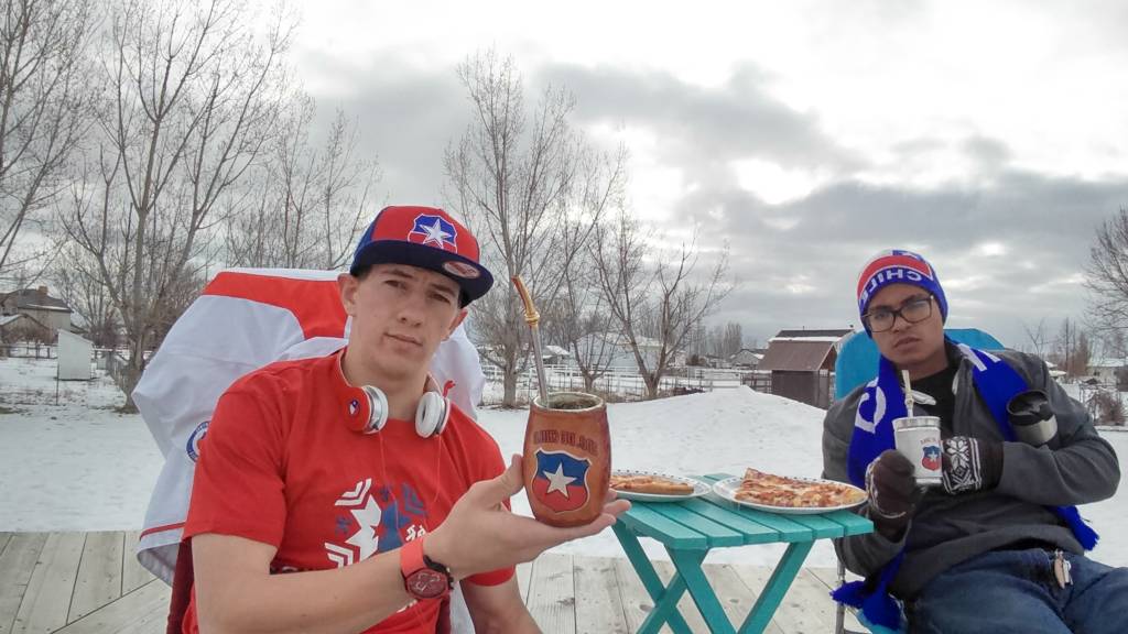 A friend and me enjoying some Mate in winter