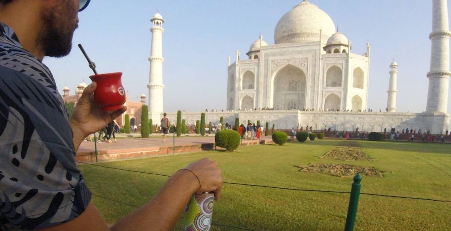 Hanging out at the Taj Mahal with my mate
