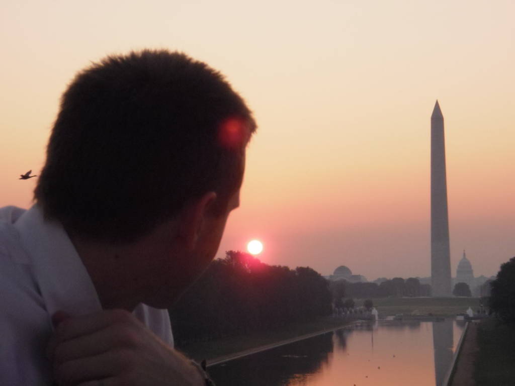 Taking in the beautiful view of the Washington Monument in Washington D.C.
